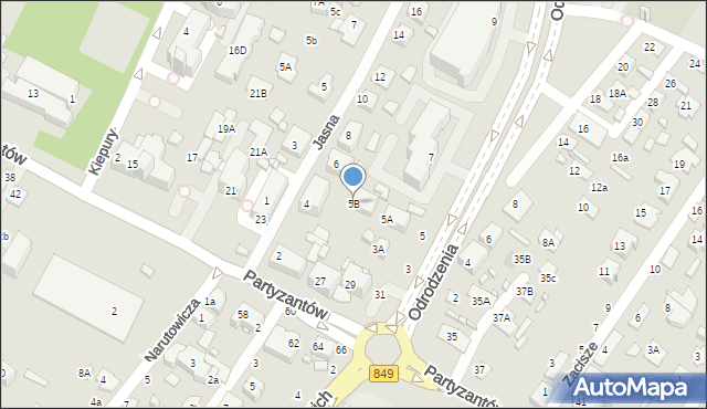 Zamość, Odrodzenia, 5B, mapa Zamościa