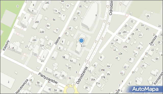 Zamość, Odrodzenia, 7, mapa Zamościa