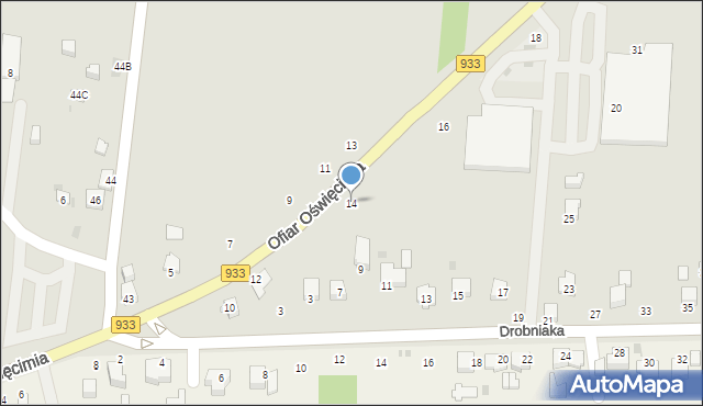 Brzeszcze, Ofiar Oświęcimia, 14, mapa Brzeszcze
