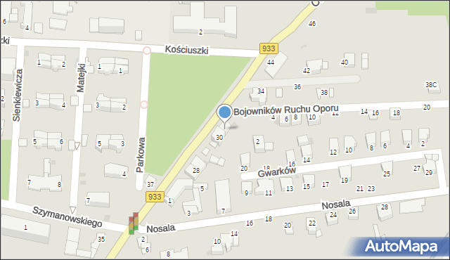 Brzeszcze, Ofiar Oświęcimia, 32, mapa Brzeszcze