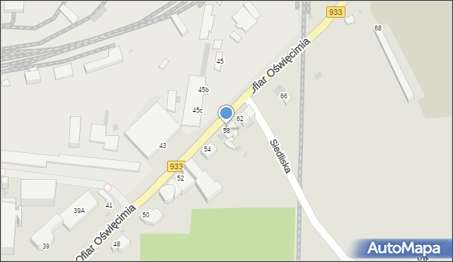 Brzeszcze, Ofiar Oświęcimia, 58, mapa Brzeszcze