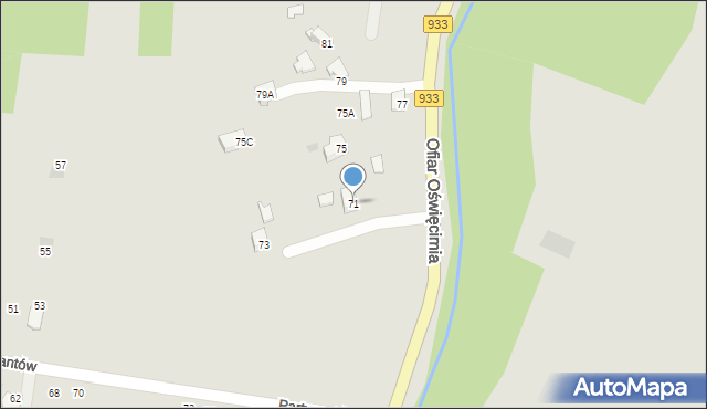 Brzeszcze, Ofiar Oświęcimia, 71, mapa Brzeszcze