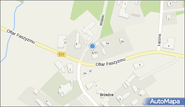 Brzeźce, Ofiar Faszyzmu, 6, mapa Brzeźce