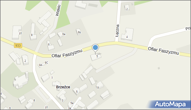 Brzeźce, Ofiar Faszyzmu, 7, mapa Brzeźce