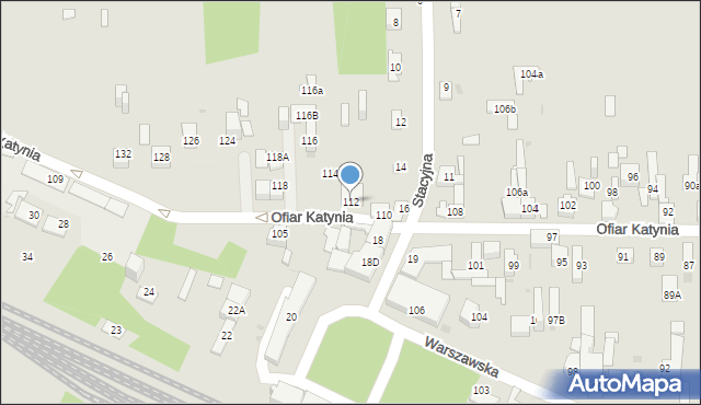 Dąbrowa Górnicza, Ofiar Katynia, 112, mapa Dąbrowa Górnicza