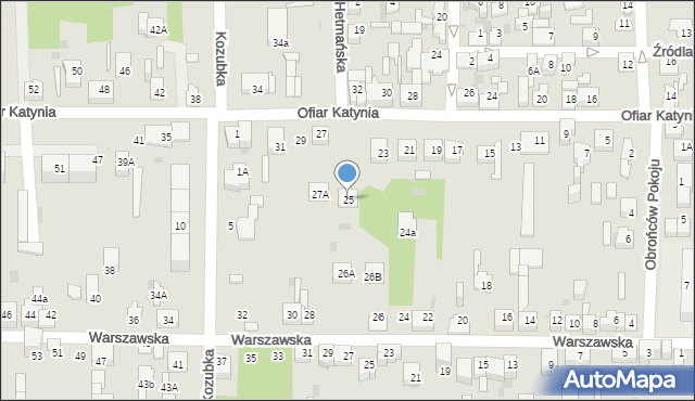 Dąbrowa Górnicza, Ofiar Katynia, 25, mapa Dąbrowa Górnicza