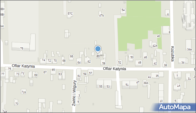 Dąbrowa Górnicza, Ofiar Katynia, 60, mapa Dąbrowa Górnicza
