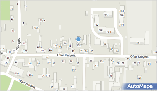 Dąbrowa Górnicza, Ofiar Katynia, 90a, mapa Dąbrowa Górnicza