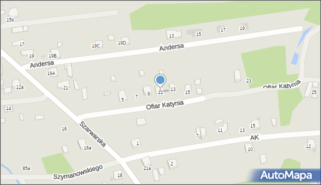 Dąbrowa Tarnowska, Ofiar Katynia, 11, mapa Dąbrowa Tarnowska