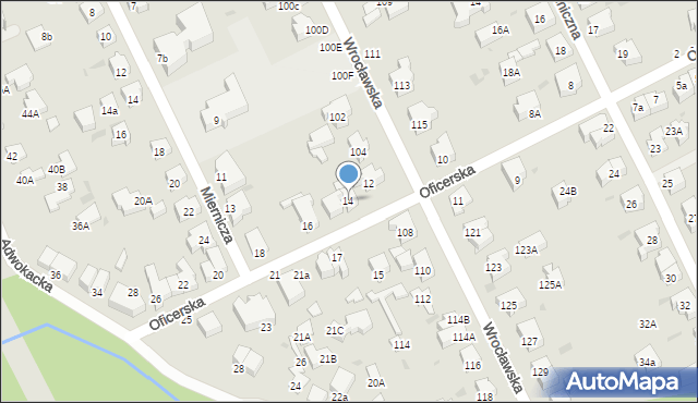Gdynia, Oficerska, 14, mapa Gdyni