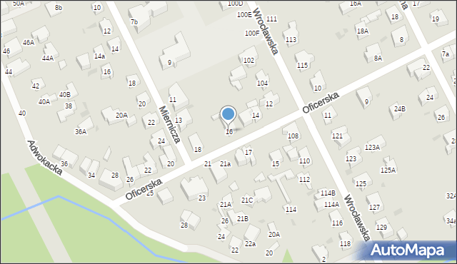 Gdynia, Oficerska, 16, mapa Gdyni