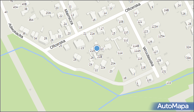 Gdynia, Oficerska, 21b, mapa Gdyni