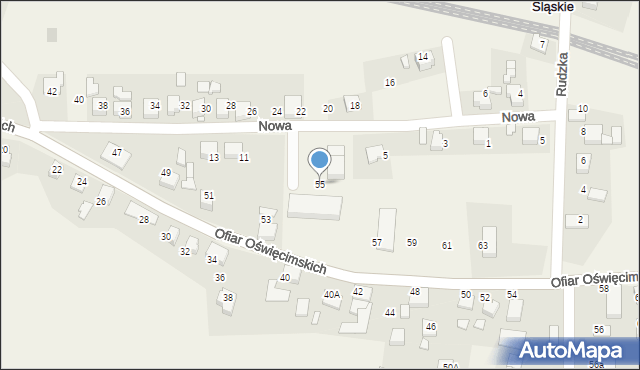 Górki Śląskie, Ofiar Oświęcimskich, 55, mapa Górki Śląskie