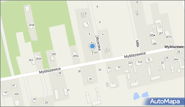 Groszowice, Oficerska, 1, mapa Groszowice