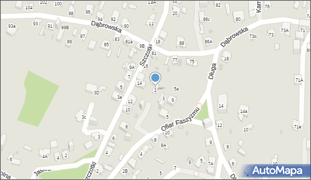 Jaworzno, Ofiar Faszyzmu, 1, mapa Jaworzno