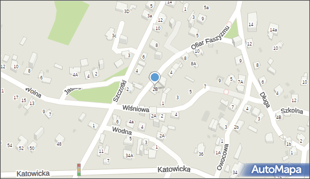 Jaworzno, Ofiar Faszyzmu, 2B, mapa Jaworzno