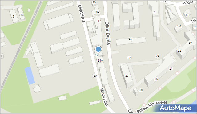 Kraków, Ofiar Dąbia, 14, mapa Krakowa