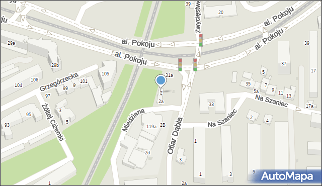 Kraków, Ofiar Dąbia, 2, mapa Krakowa