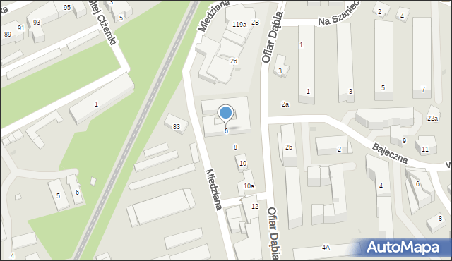 Kraków, Ofiar Dąbia, 6, mapa Krakowa