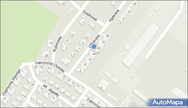 Lubań, Oficerska, 14, mapa Lubań