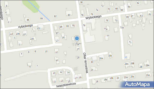 Mysłowice, Ofiar Września, 27a, mapa Mysłowice