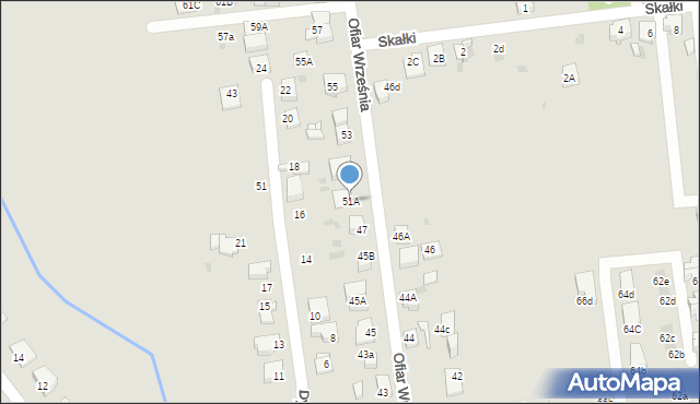 Mysłowice, Ofiar Września, 51A, mapa Mysłowice