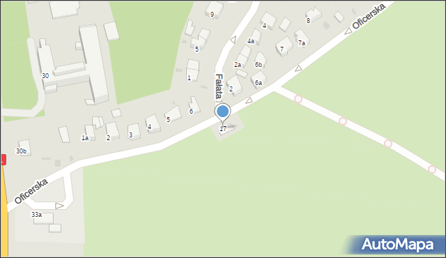 Olsztyn, Oficerska, 17, mapa Olsztyna