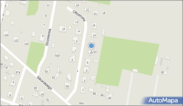 Ostrów Mazowiecka, Oficerska, 10, mapa Ostrów Mazowiecka