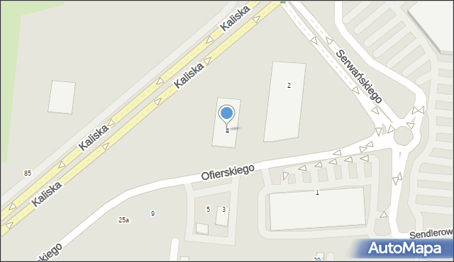 Ostrów Wielkopolski, Ofierskiego Jerzego, 4, mapa Ostrów Wielkopolski