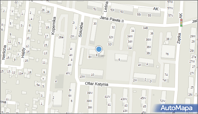 Piekary Śląskie, Ofiar Katynia, 8I, mapa Piekary Śląskie