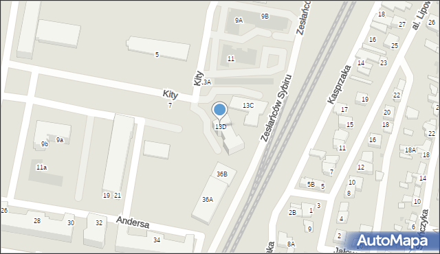 Piła, Ofiar Katynia, 13D, mapa Piły