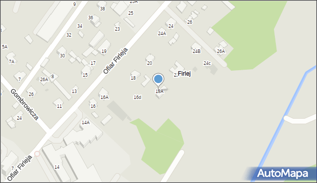 Radom, Ofiar Firleja, 18A, mapa Radomia