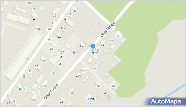 Radom, Ofiar Firleja, 28, mapa Radomia