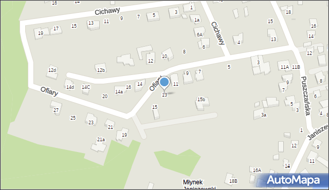 Radom, Ofiary Tadeusza, ks., 13, mapa Radomia