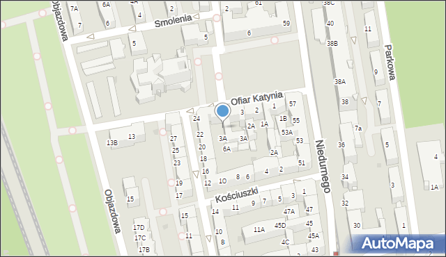 Ruda Śląska, Ofiar Katynia, 3B, mapa Rudy Śląskiej