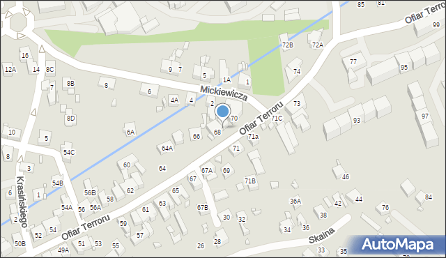 Rydułtowy, Ofiar Terroru, 68A, mapa Rydułtowy