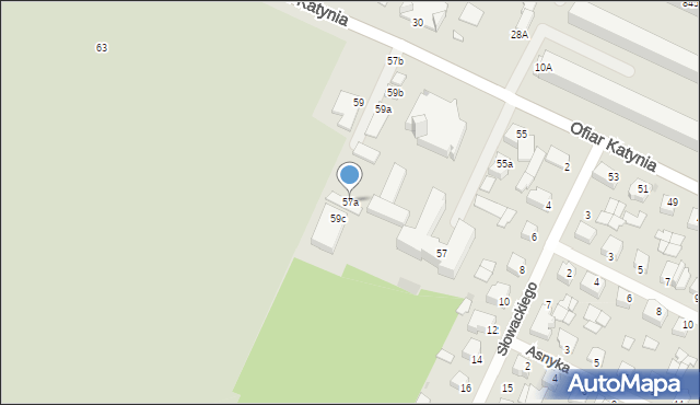 Stalowa Wola, Ofiar Katynia, 57a, mapa Stalowa Wola