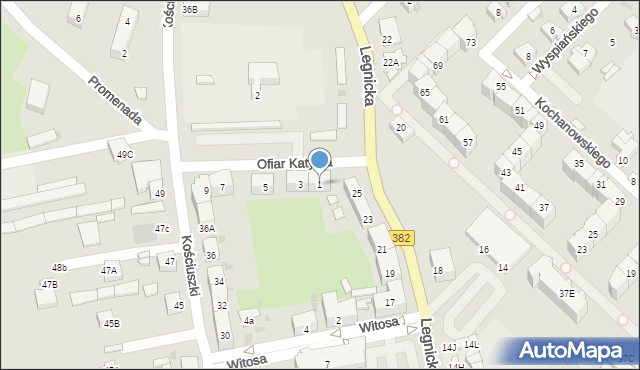 Strzegom, Ofiar Katynia, 1, mapa Strzegom