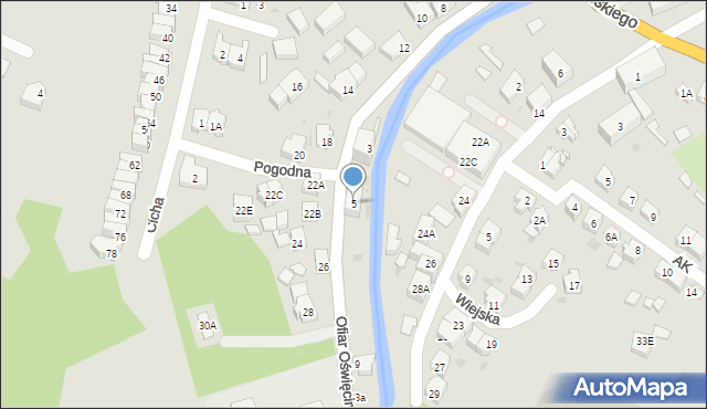 Świebodzice, Ofiar Oświęcimskich, 5, mapa Świebodzice