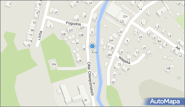 Świebodzice, Ofiar Oświęcimskich, 7, mapa Świebodzice