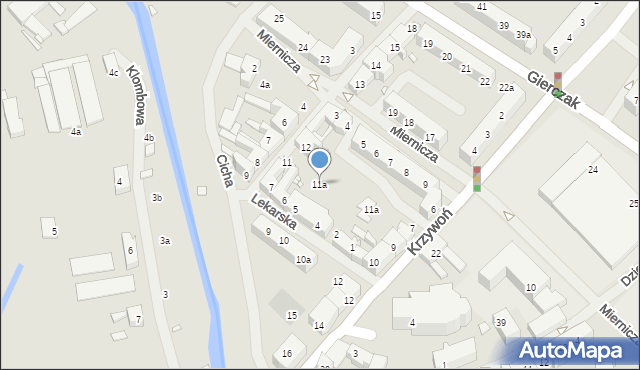 Szczecin, Oficerska, 11a, mapa Szczecina