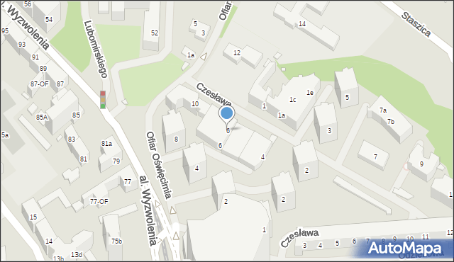 Szczecin, Ofiar Oświęcimia, 6, mapa Szczecina