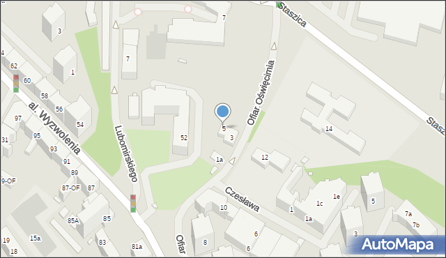 Szczecin, Ofiar Oświęcimia, 5, mapa Szczecina