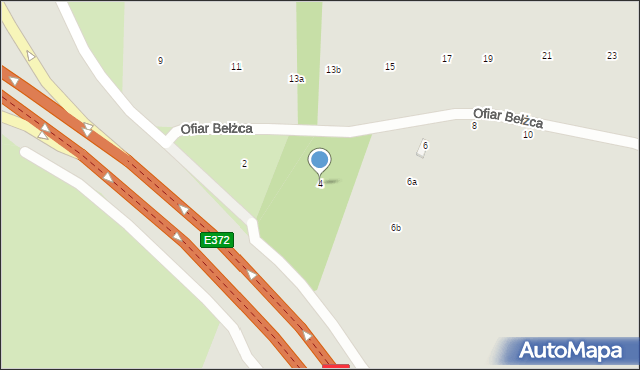 Tomaszów Lubelski, Ofiar Bełżca, 4, mapa Tomaszów Lubelski