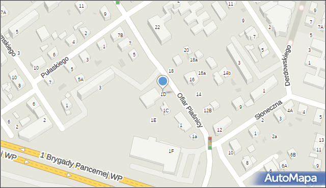 Wejherowo, Ofiar Piaśnicy, 1D, mapa Wejherowo