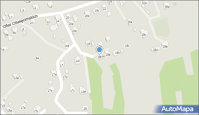 Wodzisław Śląski, Ofiar Oświęcimskich, 18, mapa Wodzisławia Śląskiego