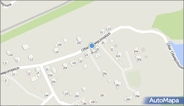 Wodzisław Śląski, Ofiar Oświęcimskich, 26, mapa Wodzisławia Śląskiego