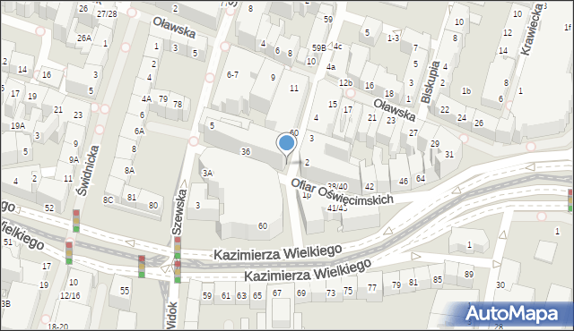 Wrocław, Ofiar Oświęcimskich, 36v, mapa Wrocławia