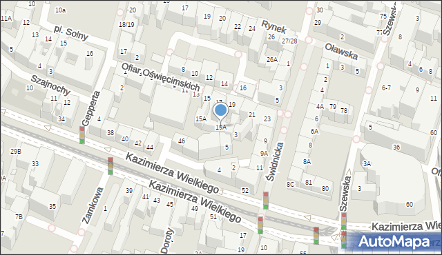 Wrocław, Ofiar Oświęcimskich, 19A, mapa Wrocławia