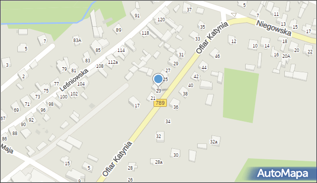 Żarki, Ofiar Katynia, 23, mapa Żarki